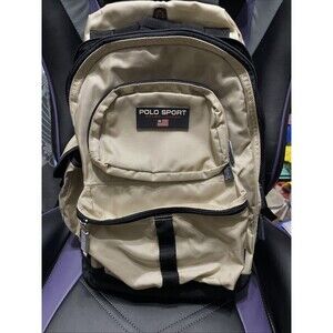 Vintage Polo Sport Ralph Lauren Backpack Tan 90s READ